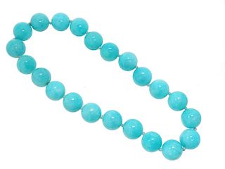 A Very Large Amazonite Beaded Necklace