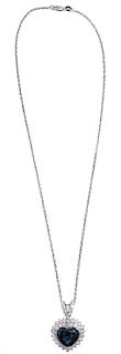 AGL Cert 11.29ct Heart Shape Sapphire Necklace