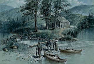 Henry Alexander Ogden (1856-1936) Fishing Camp