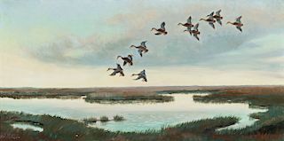 Henry P. Megargee (1887-1978) Ducks Over Marsh