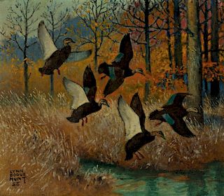 Lynn Bogue Hunt (1878-1960) October Woods - Black Ducks