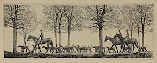 Paul Desmond Brown (1893-1958) Four Equestrian Etchings