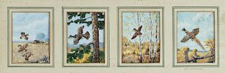 Oliver R. Shattuck (20th century) Four Miniature Bird Paintings