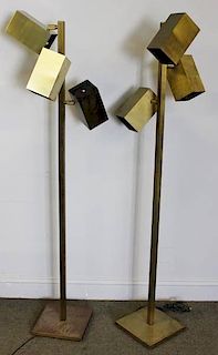 Pair of Brass Koch and Lowy Floor Lamps.