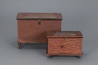 Two Miniature Red Chests