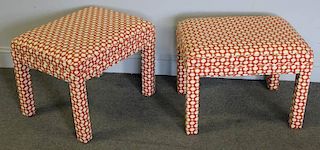 Pair of Vintage Upholstered Bench Ottomans.