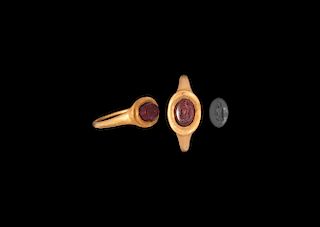 Roman Gold Ring with Telesphorus Gemstone