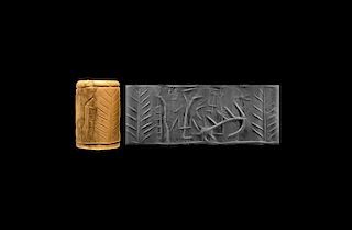 Western Asiatic Cylinder Seal with Linear Designs