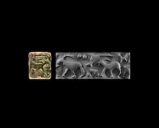 Western Asiatic Cylinder Seal with Horned Animals