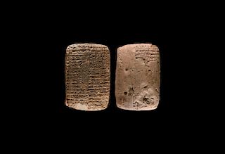 Western Asiatic Sumerian Cuneiform Tablet