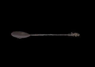 Western Asiatic Pre-Achamenid Silver Spoon with Rat Terminal
