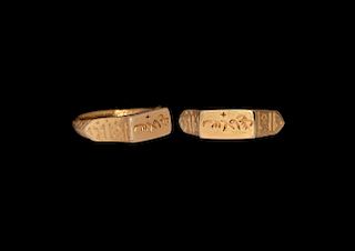 Post-Sassanian Gold Inscribed Signet Ring