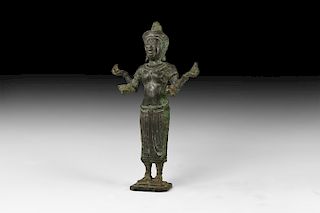 Cambodian Standing Lakshmi Statuette