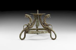 Islamic Oil Lamp Stand Base with Dragons