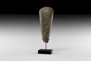 Large Stone Age Polished Rhyolite Axehead