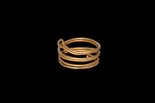 Bronze Age Gold Spiral Finger Ring