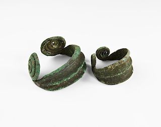 Bronze Age Spiral Bracelet Pair