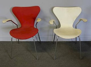 Near Pair of Arne Jacobsen / Fritz Hansen Chairs.