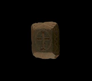 Byzantine Carved Plaque with Cross