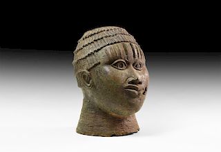 Benin Bronze Altar Head