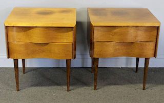 (1 of 4) Pair of Edmund Spence Wave End Tables.