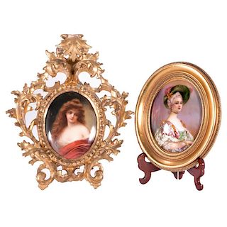 Two Oval Portraits, Marquise De Pompadour and the other