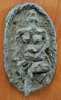 KADISH, Reuben. Bronze Relief of a Figure.