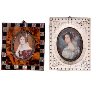 Two Portrait Miniature of 18th. Century Women.