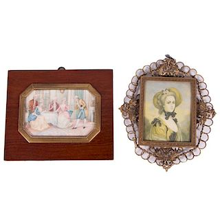 Two Female Miniature Portraits.