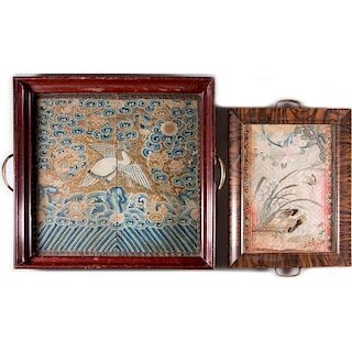 Two framed 19th century Chinese silk embroideries.