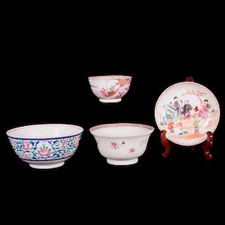 Four Chinese Export Porcelain Bowls.
