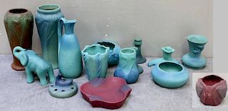Lot of 14 Pieces of Van Briggle Pottery.