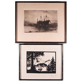 Two ship prints.