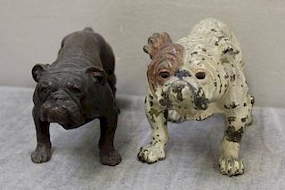 2 Vienna Bronze Bull Dogs.