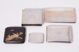 Mixed Lot of Four Silver Cigarette Cases.