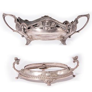 Two Oval Silver Bowl Frames.