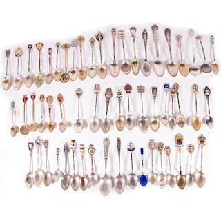 59 Silver Souvenir Spoons.
