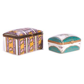 Two French Porcelain Boxes, 19th. Century.