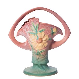 Roseville Pottery Peony Vase, 10 Inch.