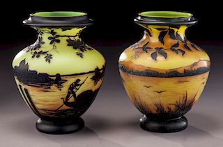 Pr. Michel French glass vases,