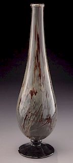 Footed Schneider French glass vase,