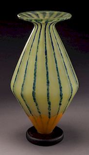 Rare Schneider footed modeled glass vase,