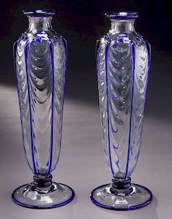 Pr. French glass vases,