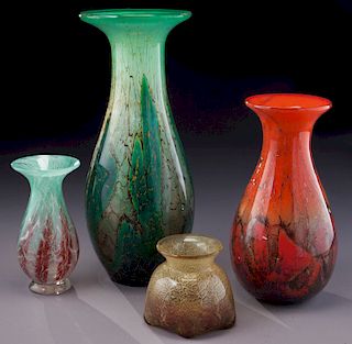 (4) WMF Ikora glass vases