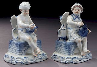 Rare Meissen pair "The Baker and His Wife" menu