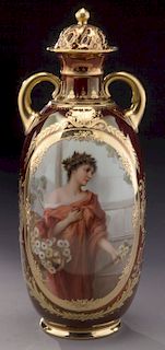 Royal Vienna lidded urn