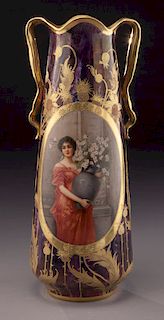 Monumental Royal Vienna porcelain vase