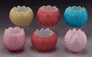 (6) MOP rose bowls,