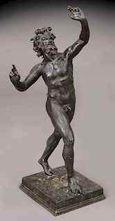 Bronze statue "Dancing Faun of Pompeii",