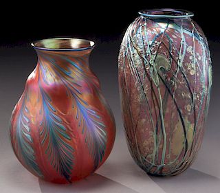 (2) Charles Lotton vases,